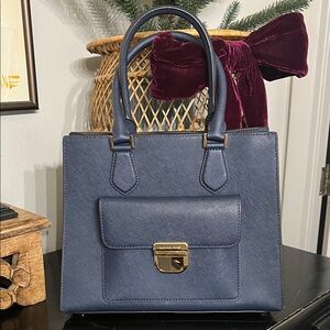 Michael Kors Bridgette medium saffiano leather tote bag with gold-tone hardware